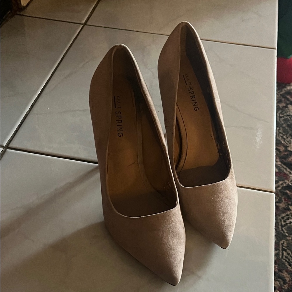 Call It Spring Beige Pointed Heels size 6